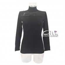 Jadea lupetto sottogiacca manica lunga con pizzo fiorato su decollete