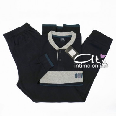 Pigiama Coveri uomo Sport blu con dettagli ottanio