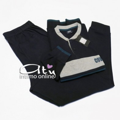 Pigiama Coveri uomo Sport blu con dettagli ottanio