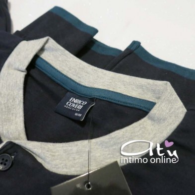 Pigiama Coveri uomo Sport blu con dettagli ottanio