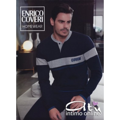 Pigiama Coveri uomo Sport blu con dettagli ottanio