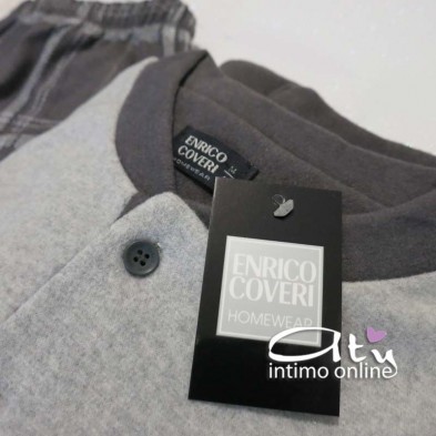 Pigiama Coveri EP2073 Tartan antracite caldo e soffice