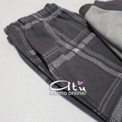Pigiama Coveri EP2073 Tartan antracite caldo e soffice