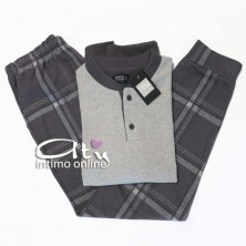 Pigiama Coveri EP2073 Tartan antracite caldo e soffice
