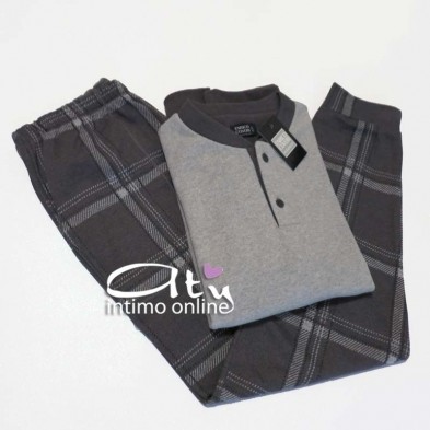 Pigiama Coveri EP2073 Tartan antracite caldo e soffice