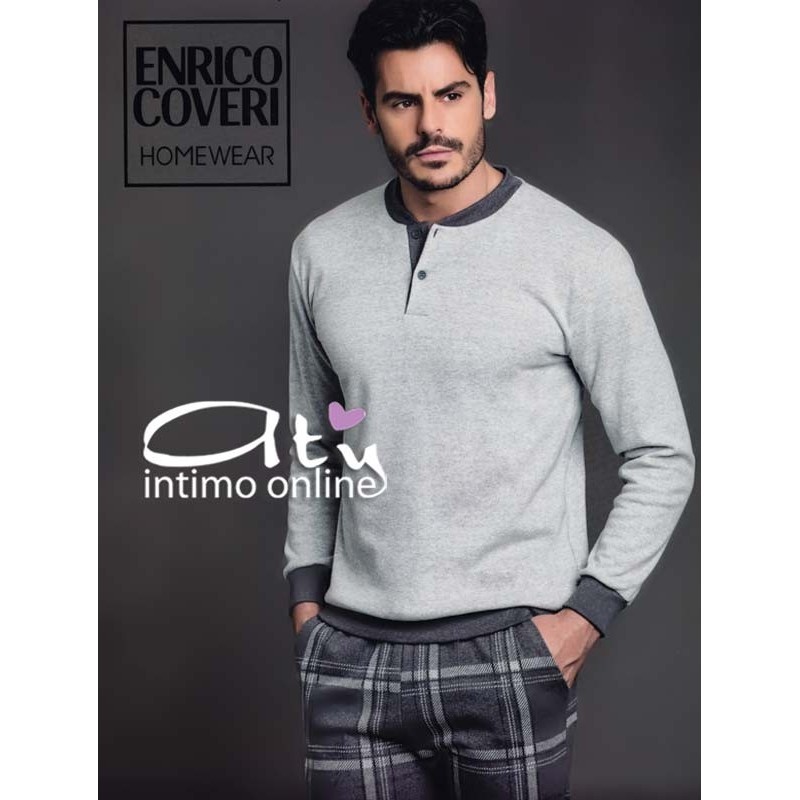 Pigiama Coveri EP2073 Tartan antracite caldo e soffice