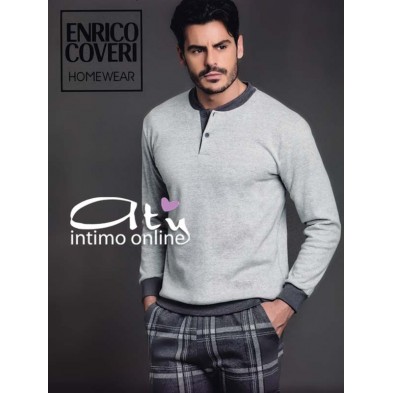 Pigiama Coveri EP2073 Tartan antracite caldo e soffice