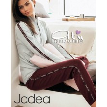 Tuta Jadea grigio melange e granata con giacca zip