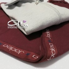 Tuta Jadea grigio melange e granata con giacca zip