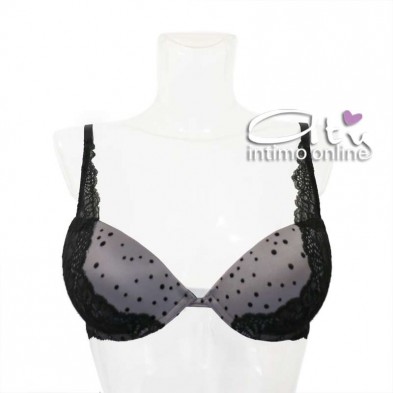 Completo intimo con reggiseno Pushup pois floccato Cool Infiore