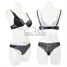 Completo intimo con reggiseno Pushup pois floccato Cool Infiore