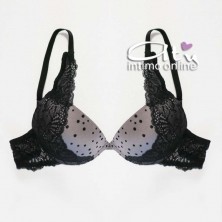 Completo intimo con reggiseno Pushup pois floccato Cool Infiore