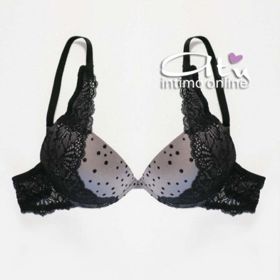 Completo intimo con reggiseno Pushup pois floccato Cool Infiore