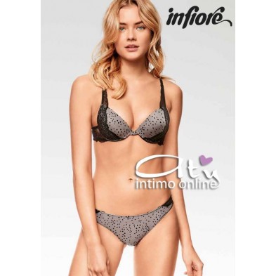 Completo intimo con reggiseno Pushup pois floccato Cool Infiore