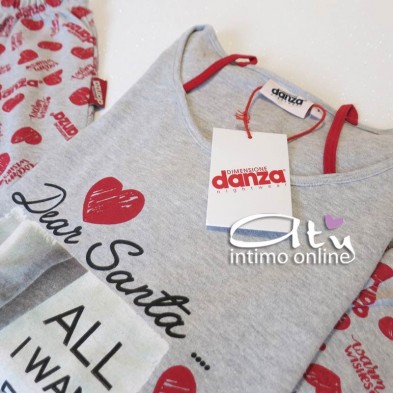 Pigiama Natalizio donna Dimensioni Danza con cuoricini