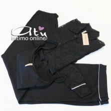 Set da camera intimo notte da donna con giacca aperta MagicDream Bamboo Nightwear