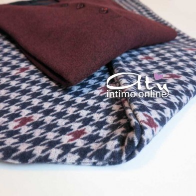 Pigiama invernale da donna in Punto Milano Crema o Vinaccia