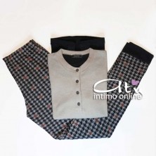 Pigiama invernale da donna in Punto Milano Crema o Vinaccia