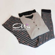 Pigiama invernale da donna in Punto Milano Crema o Vinaccia