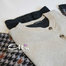 Pigiama invernale da donna in Punto Milano Crema o Vinaccia