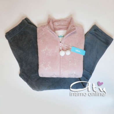 Pigiama invernale donna Infiore La Nuit panna o rosa Sparkle