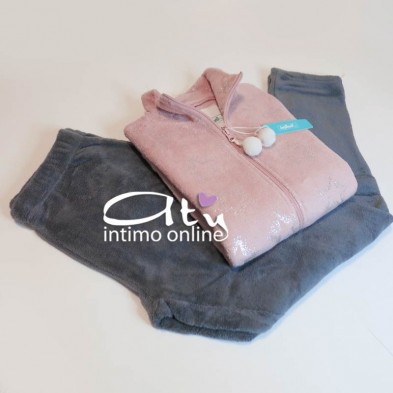 Pigiama invernale donna Infiore La Nuit panna o rosa Sparkle