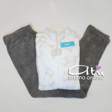 Pigiama invernale donna Infiore La Nuit panna o rosa Sparkle