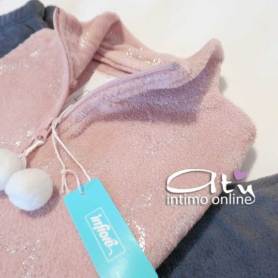 Pigiama invernale donna Infiore La Nuit panna o rosa Sparkle