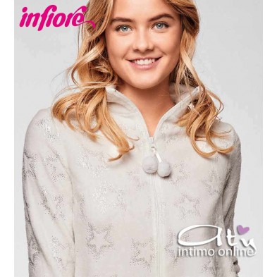 Pigiama invernale donna Infiore La Nuit panna o rosa Sparkle