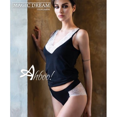 Completo intimo Magic Dream nero con lace bianco