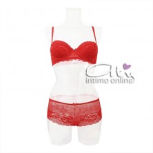 Jadea intimo Christmas balconcino e culotte sexy rossa