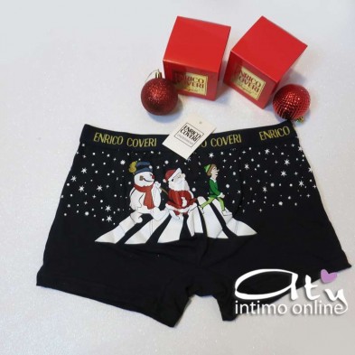Boxer Natale Rosso e Blu attraversamento strisce Babbo Natale EB1212