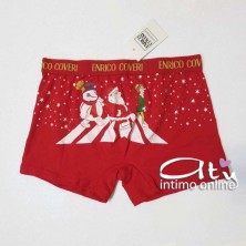 Boxer Natale Rosso e Blu attraversamento strisce Babbo Natale EB1212