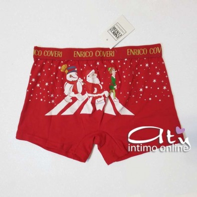 Boxer Natale Rosso e Blu attraversamento strisce Babbo Natale EB1212