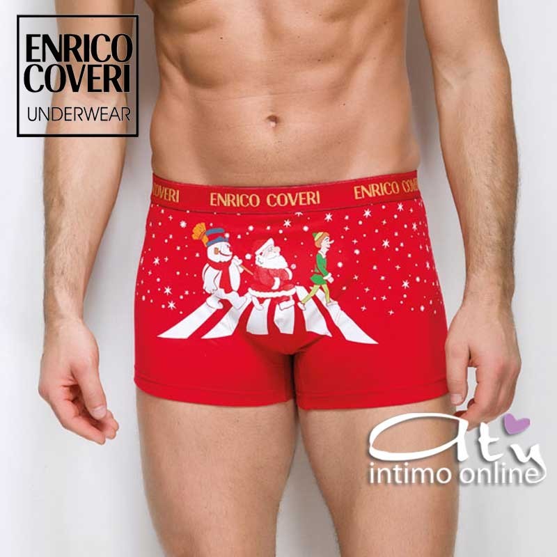 Boxer Natale Rosso e Blu attraversamento strisce Babbo Natale EB1212