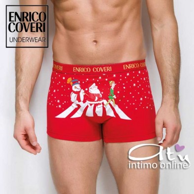 Boxer Natale Rosso e Blu attraversamento strisce Babbo Natale EB1212