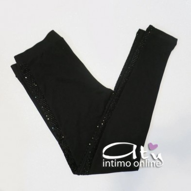 Jadea leggings inserto laterale paillettes Galà