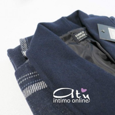 Vestaglia corta da camera invernale Scozzese Blu Enrico Coveri uomo