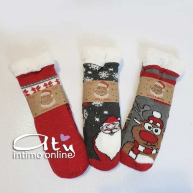 Calza da donna di Natale idea regalo con suola antiscivolo