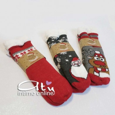 Calza da donna di Natale idea regalo con suola antiscivolo