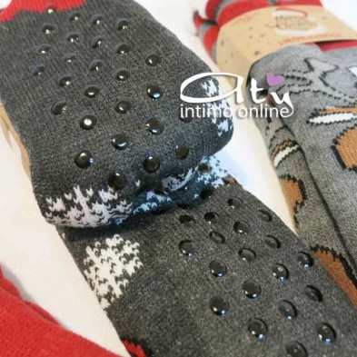 Calza da donna di Natale idea regalo con suola antiscivolo