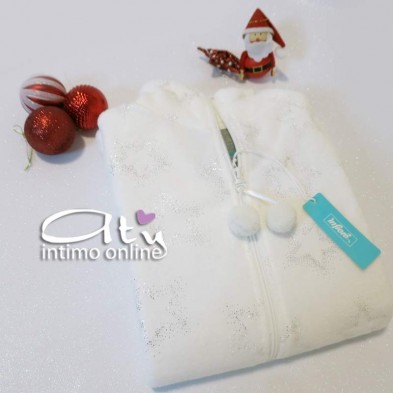 Vestaglia con zip in coral panna o rosa Sparkle Infiore donna