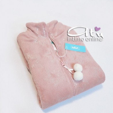 Vestaglia con zip in coral panna o rosa Sparkle Infiore donna