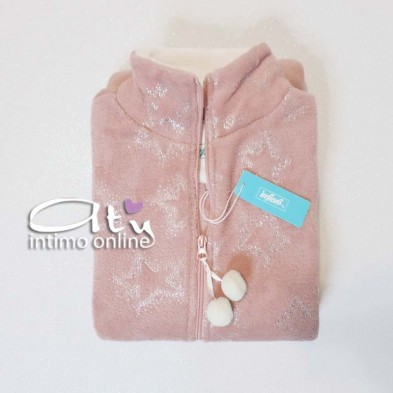 Vestaglia con zip in coral panna o rosa Sparkle Infiore donna