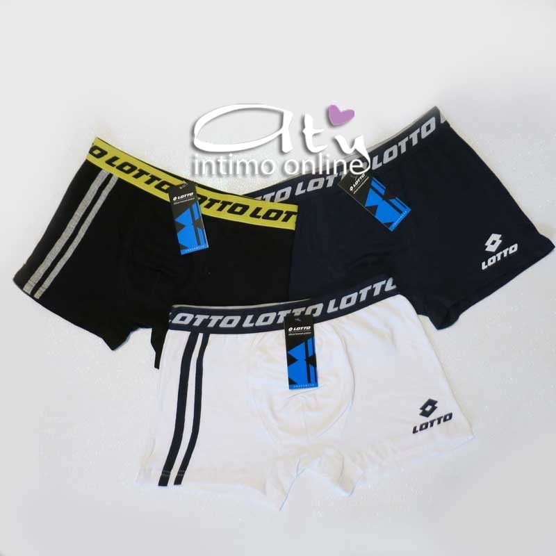 Tris Boxer uomo Lotto Sport doppia riga e marchio