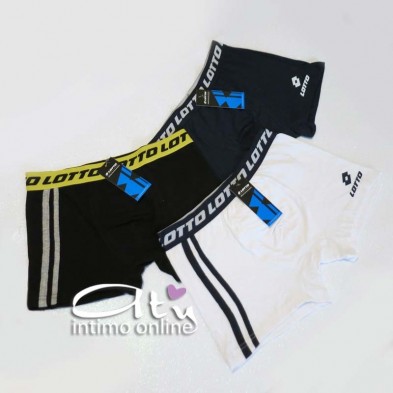 Tris Boxer uomo Lotto Sport doppia riga e marchio