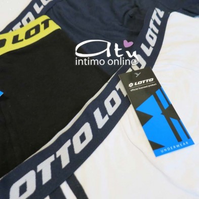 Tris Boxer uomo Lotto Sport doppia riga e marchio