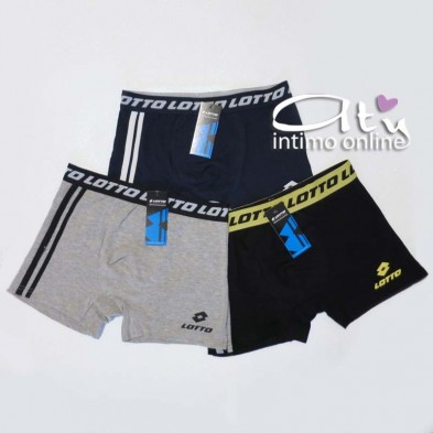Tris Boxer uomo Lotto Sport doppia riga e marchio pack B