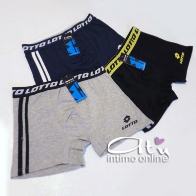 Tris Boxer uomo Lotto Sport doppia riga e marchio pack B