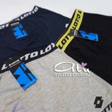 Tris Boxer uomo Lotto Sport doppia riga e marchio pack B